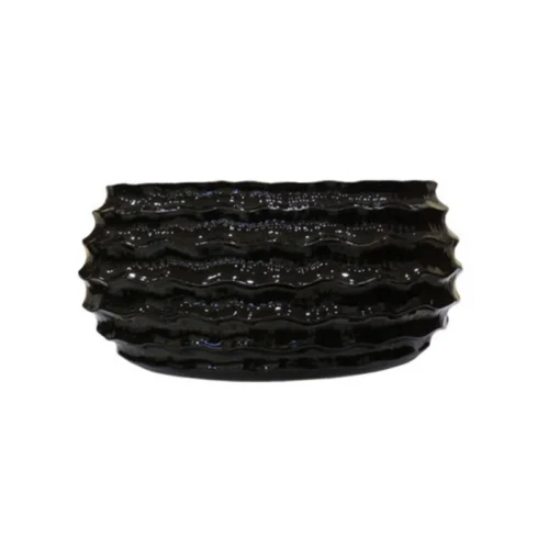 Βάζο κεραμικό Ruffles 3380 μαύρο 45x22.5x21cm