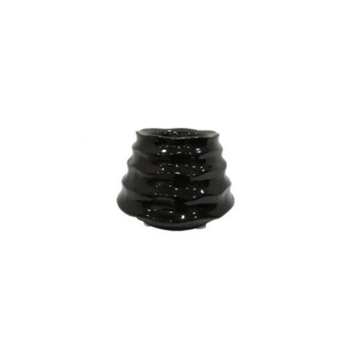 Κηροπήγιο κεραμικό Ruffles 3785 μαύρο 10x7.5cm