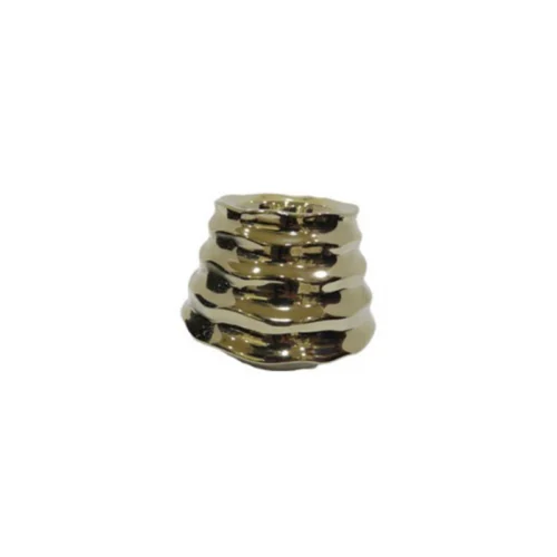 Κηροπήγιο κεραμικό Ruffles 3786 χρυσό 10x7.5cm