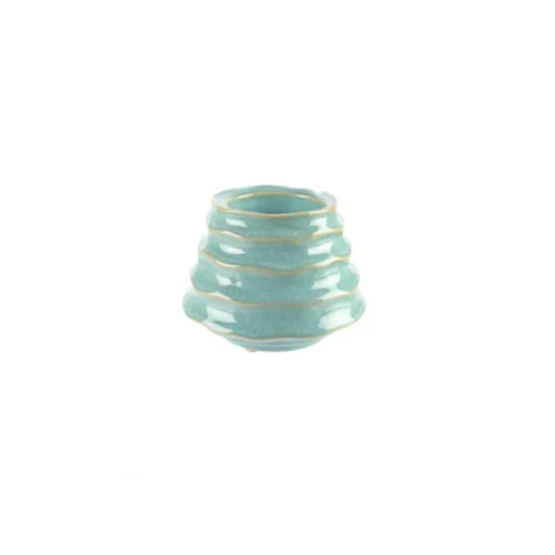 Κηροπήγιο κεραμικό Ruffles 3787 γαλάζιο 10x7.5cm