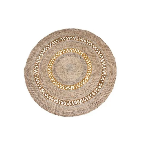 Χαλί καλοκαιρινό Parmala Jute Natural-Gold-Rust Στρόγγυλο 1.60m