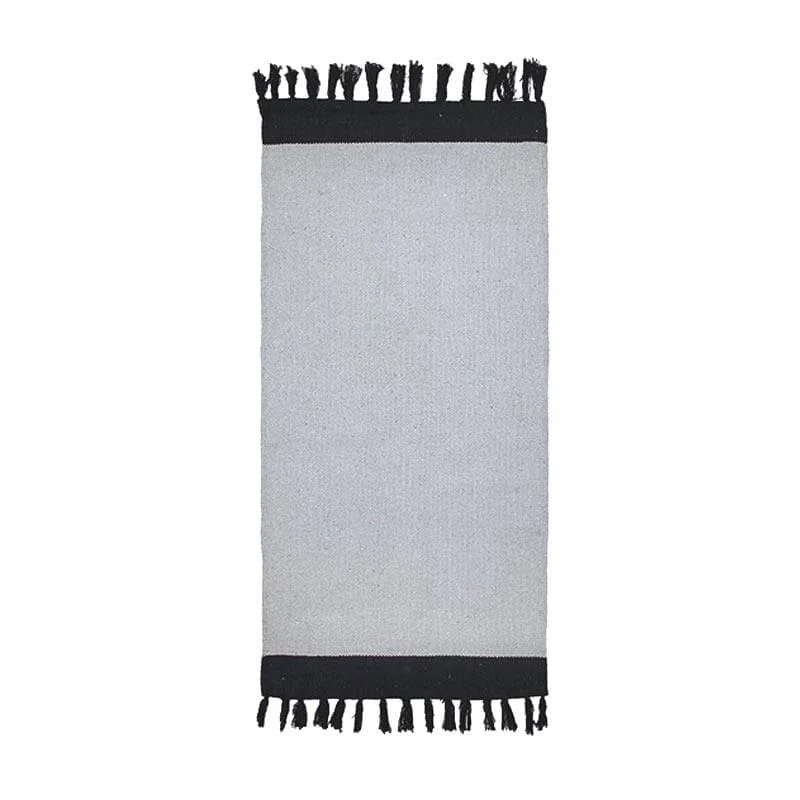 Χαλί καλοκαιρινό κιλίμι Sicilia Grey-Black