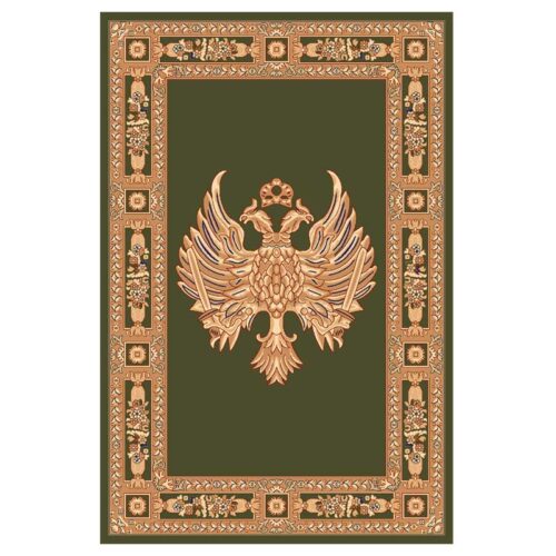 Χαλί εκκλησιαστικό Orthodoxia 1000 πράσινο (green) - Ρώσικος αετός (ανοιχτά φτερά)