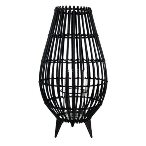 Φανάρι Bamboo Μαύρο Art et Lumiere 14859 26cm X 26cm Χ 49cm