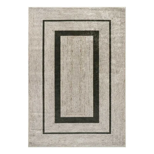 Χαλί καλοκαιρινό Beauty Home Jute Art 9130 Black Μπεζ, Μαύρο