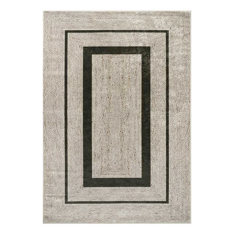 Χαλί καλοκαιρινό Beauty Home Jute Art 9130 Black Μπεζ, Μαύρο