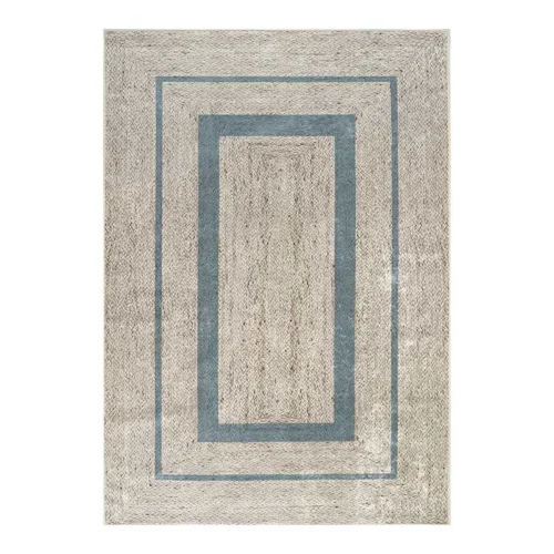 Χαλί καλοκαιρινό Beauty Home Jute Art 9130-Blue Μπεζ, Μπλε