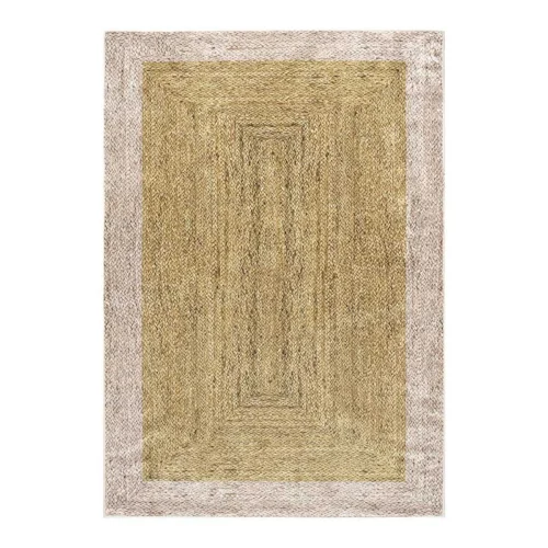 Χαλί καλοκαιρινό Beauty Home Jute Art 9131-Yellow Μπεζ, Κίτρινο