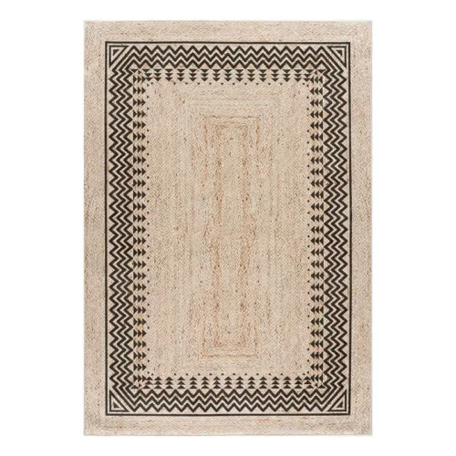 Χαλί καλοκαιρινό Beauty Home Jute Art 9132 Μπεζ, Μαύρο