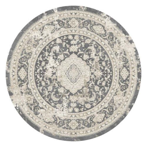 Χαλί μηχανής Klonaras Velvet 2222 Grey Beige 1.60m Στρόγγυλο