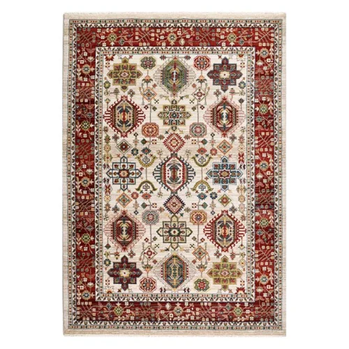 Χαλί μηχανής E-Carpet Oriental Kazak 695 Bone Bordo
